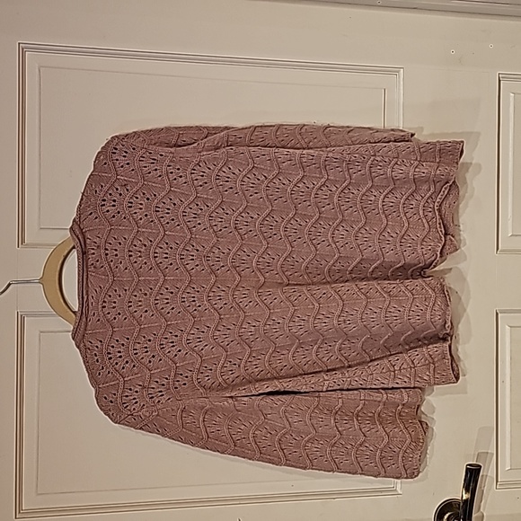 Mauve one button cardigan sweater dusty pink - Picture 2 of 2